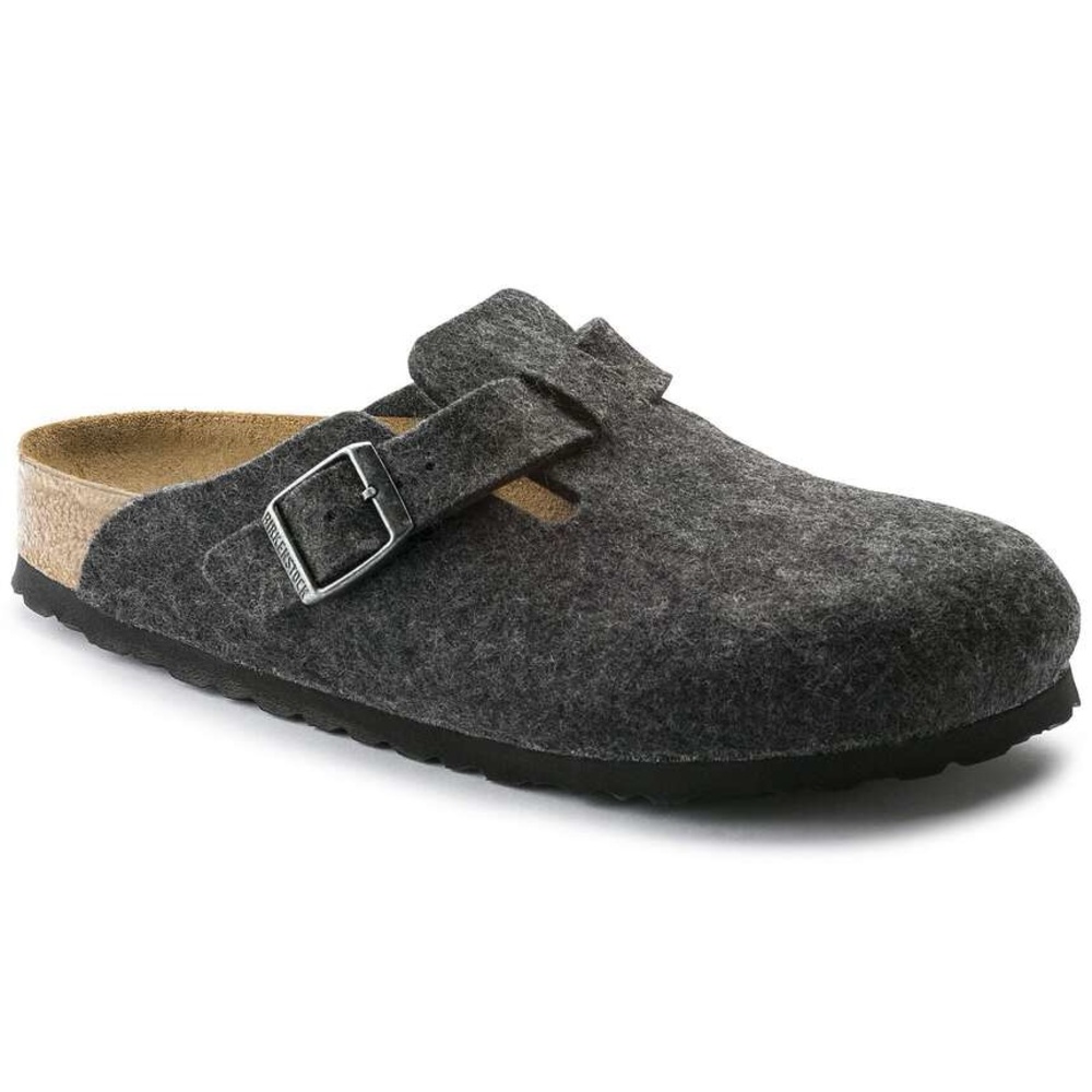 Birkenstock BOSTON grey wool felt clogs 37 L6 charcoal